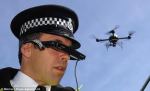 Police officer using a remote controlled drone
